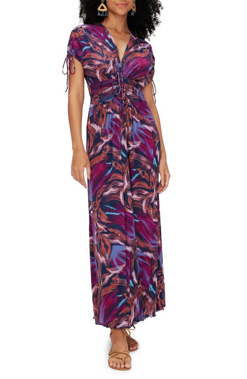 Diane Von Furstenberg Reversible Maxi Dress In Pome Pk/e Floral Mult Pk