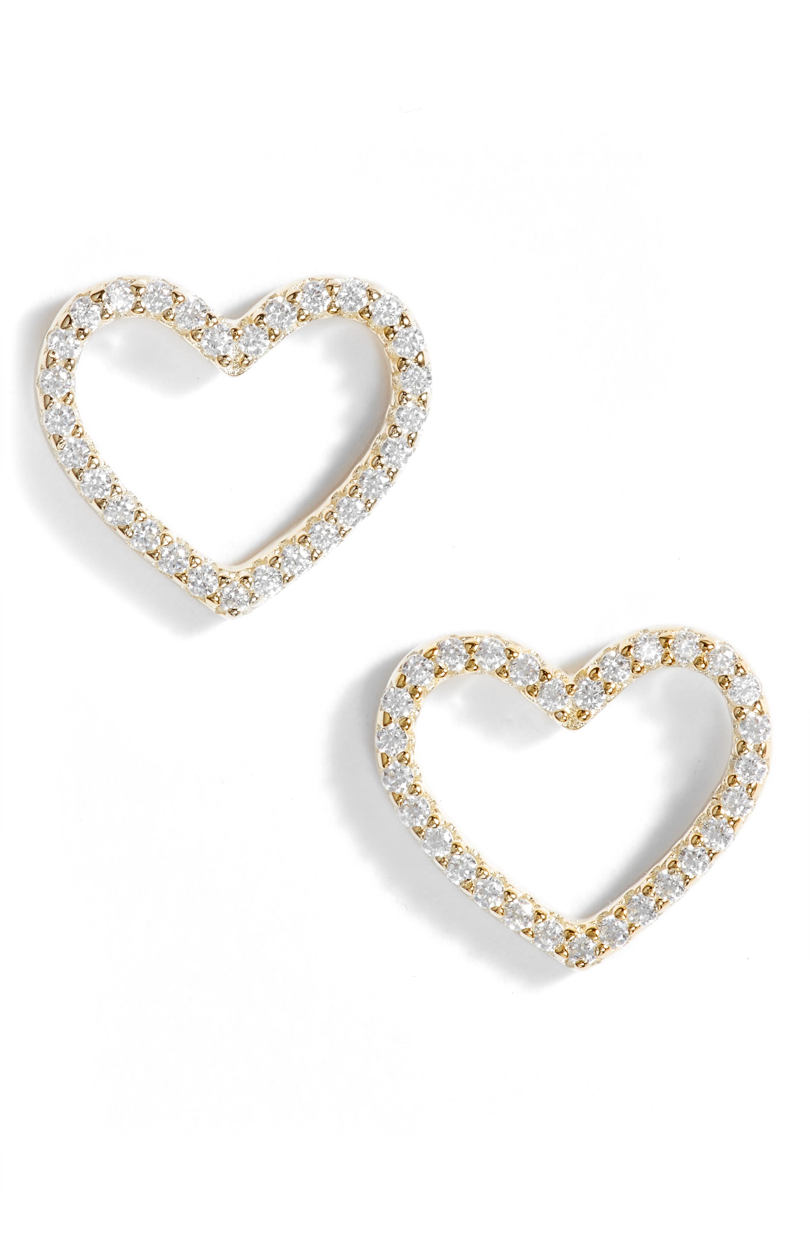 Knotty Pavé Open Heart Stud Earrings Nordstrom