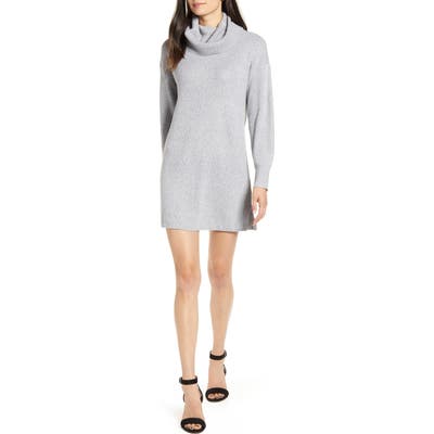 Cupcakes And Cashmere Kiara Turtleneck Sweater Dress, Grey