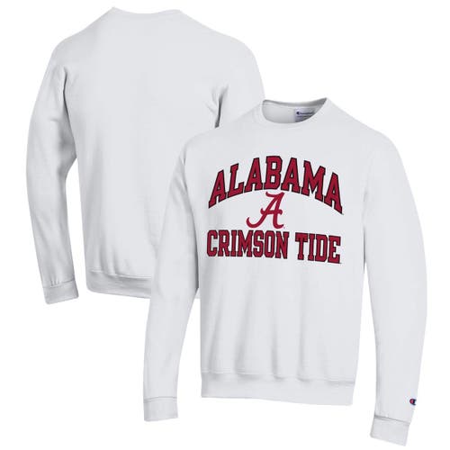 Men's Champion White Alabama Crimson Tide High Motor Pullover Sweatshirt