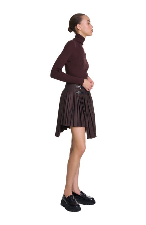 Maje Wool-silk Sweater In Brown