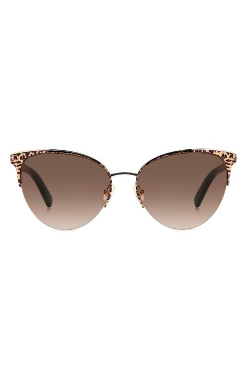 Kate Spade New York izara 57mm gradient cat eye sunglasses in Pattern Black/Brown Gradient at Nordstrom