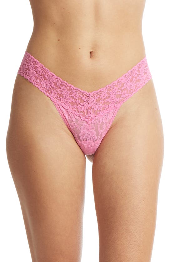 Shop Hanky Panky Signature Lace Low Rise Thong In Taffy Pink