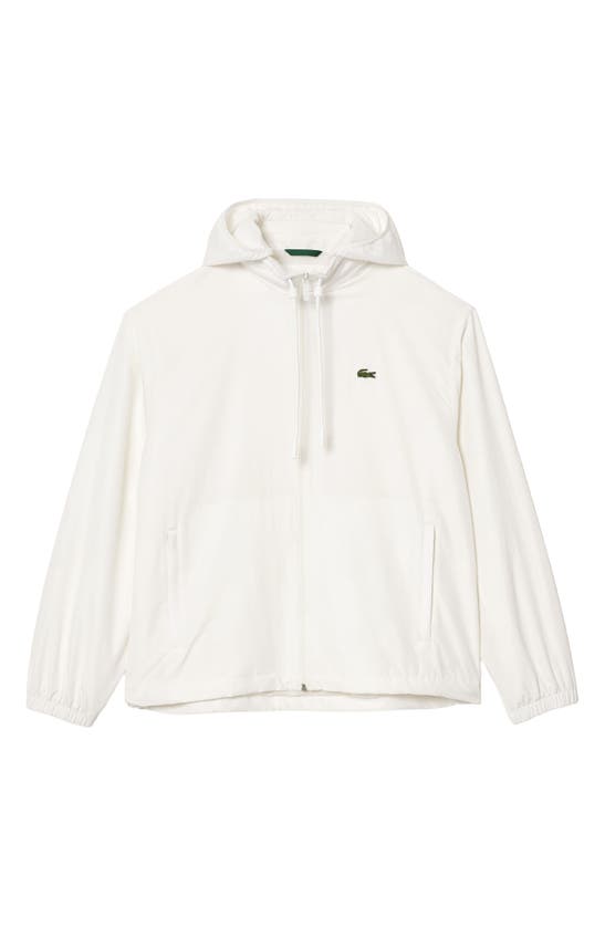 Shop Lacoste Water Repellent Hooded Jacket In Farine