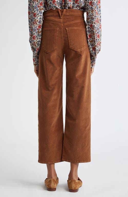 Shop Veronica Beard Crosbie High Waist Wide Straight Leg Corduroy Pants In Deep Ochre