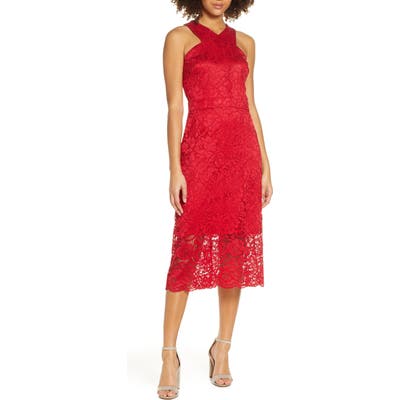 Sam Edelman Lace Midi Dress, Red