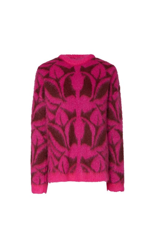 La Doublej Klassischer Intarsien-pullover In Bordeaux Fuchsia