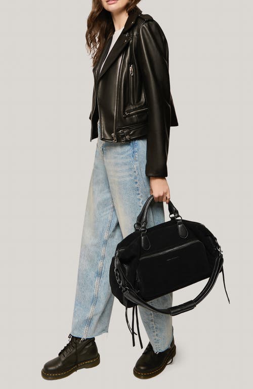 Aimee Kestenberg Away We Go Leather Duffle Bag In Black Suede