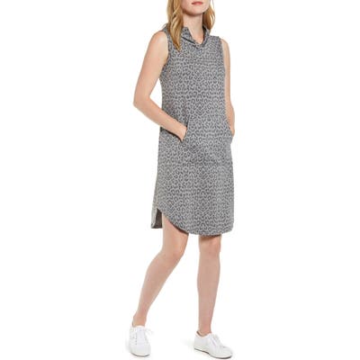 Bobeau Sleeveless French Terry Dress, Beige