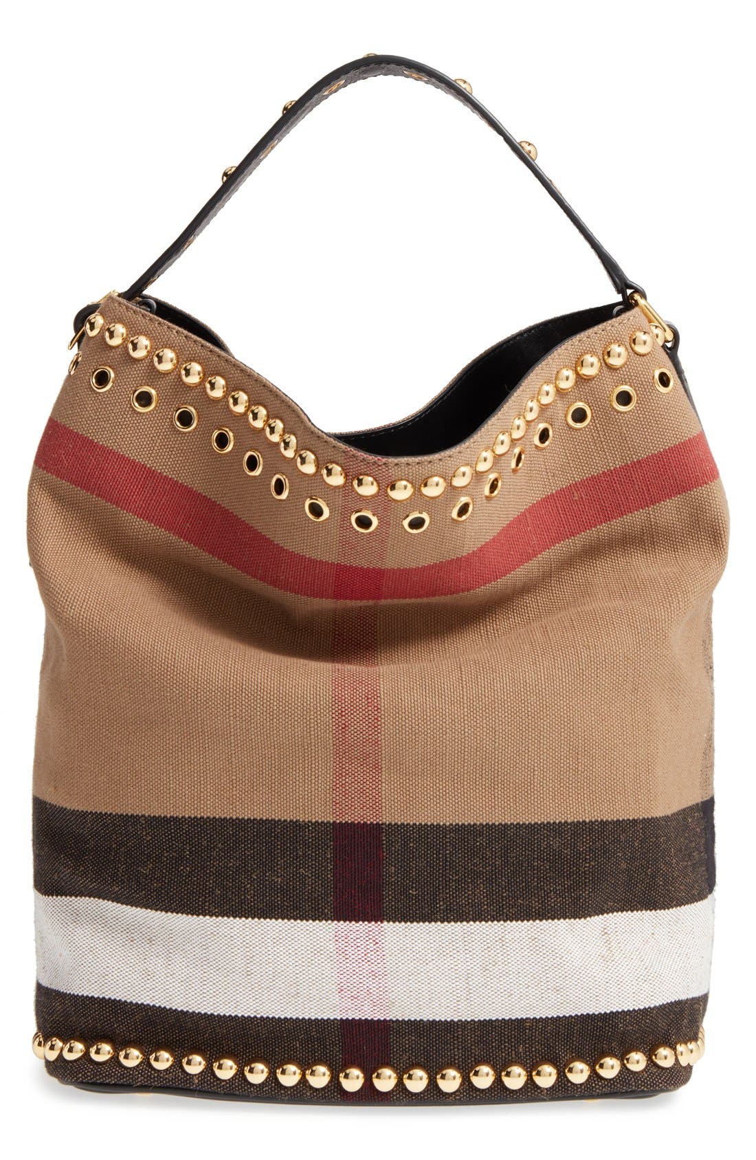 Burberry Medium Ashby Studded Canvas Bucket Bag Nordstrom