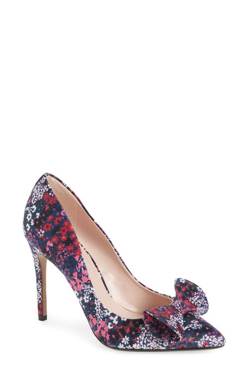 Zafiina Ditsy Floral Pointed Toe Pump in Navy