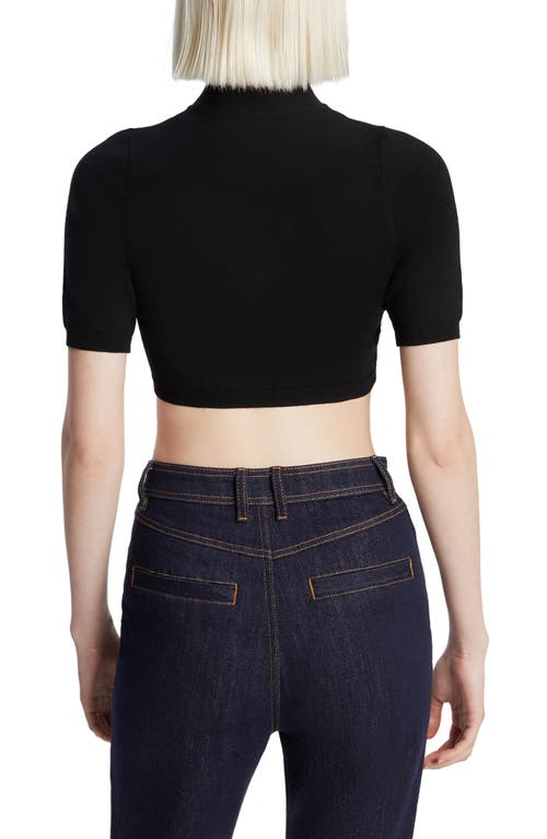 Bardot Jaks Mock Neck Knit Crop Top In Black