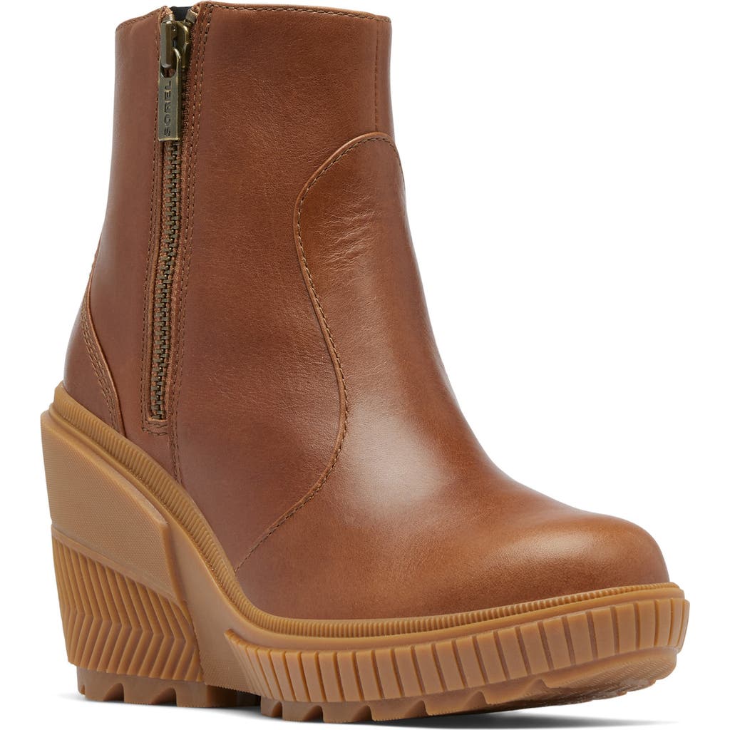 Sorel Ona Ave Zip Wedge Bootie In Velvet Tan/gum 2