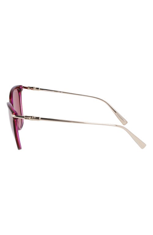Longchamp Roseau 55mm Rectangular Sunglasses In Striped Red