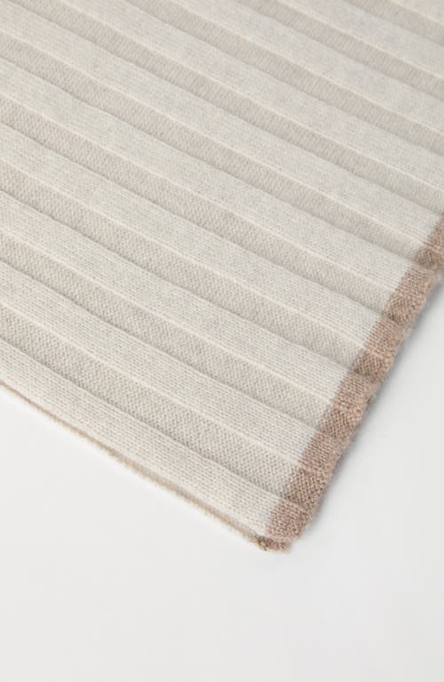 Shop Brunello Cucinelli Cashmere Rib Knit Scarf In Camel