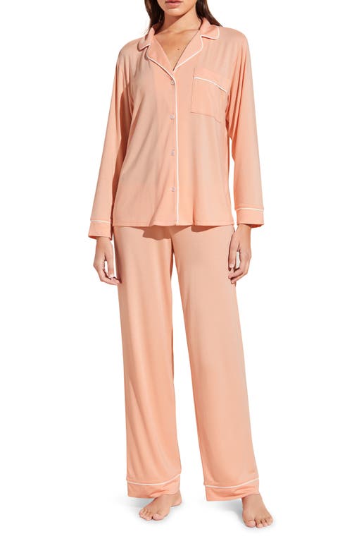 Gisele Jersey Knit Pajamas in Peach Parfait/Ivory