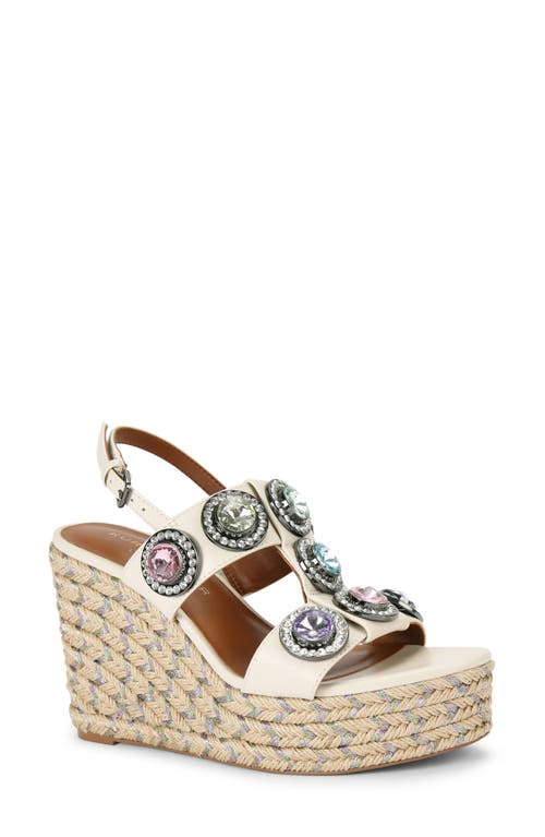 Octavia Slingback Espadrille Platform Wedge Sandal in Open White