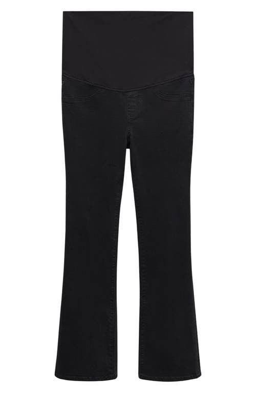 MANGO Over the Bump Flare Leg Maternity Jeans Black Denim at Nordstrom,