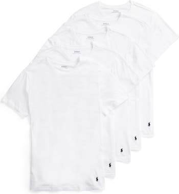 Polo Ralph Lauren 5-Pack Slim Fit Logo Embroidered Crewneck Undershirts |  Nordstrom