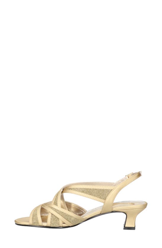 Shop Easy Street Tristen Slingback Sandal In Gold Satin