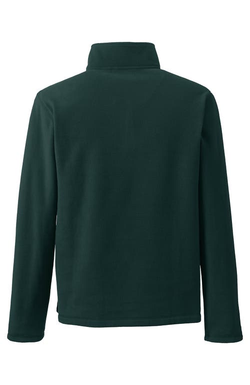 Shop Lands' End School Uniform Young  Lightweight Fleece Quarter Zip Pullover In Evergreen