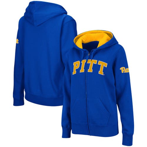 COLOSSEUM Women's Royal Pitt Panthers Arched Name Full-Zip Hoodie