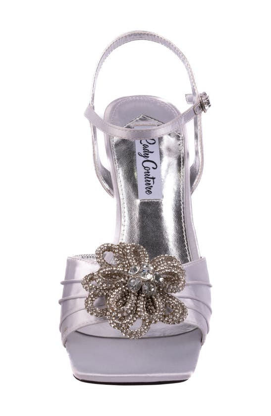 Shop Lady Couture Lilly Flare Heel Sandal In Silver