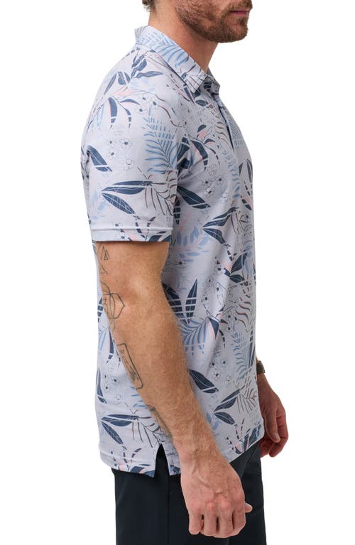Travismathew Rip Current Floral Piqué Polo In Heather Light Grey