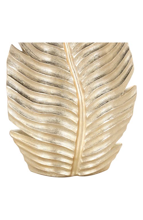 Vivian Lune Home Polystone Vase In Gold