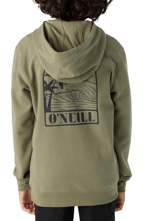 Shop O'neill Kids' Fifty Two Graphic Hoodie In Deep Lichen Green