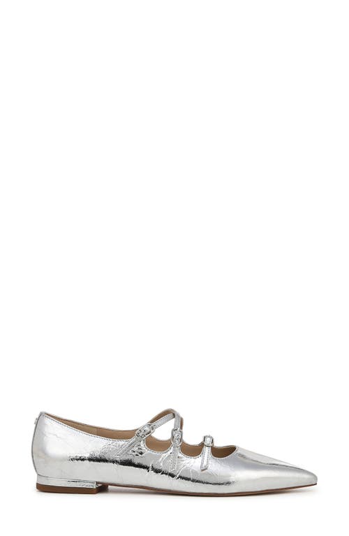 Shop Sam Edelman Cass Pointed Toe Flat In Soft Silver