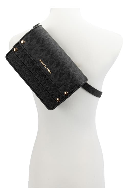 Michael Michael Kors Michael Kors Logo Faux Leather Belt Bag In Black