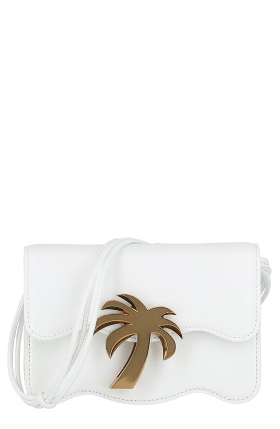 Palm Angels Mini Palm Beach Crossbody Bag In White Gold