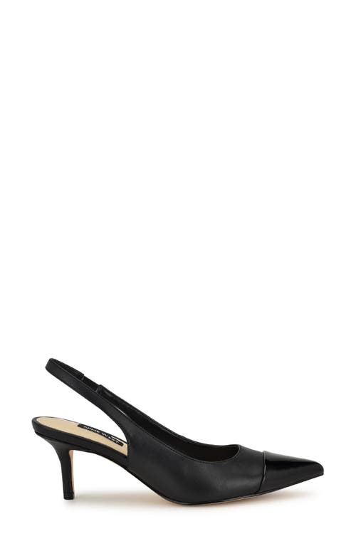 Shop Nine West Awaie Slingback Pointed Cap Toe Pump In Black