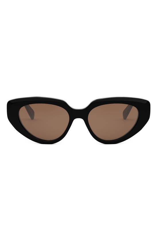 Celine Bold 3 Dots 53mm Cat Eye Sunglasses In Black