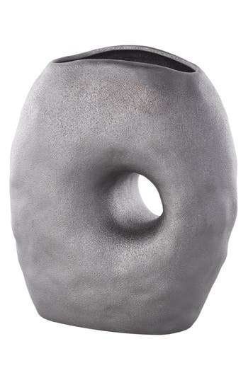 Ginger Birch Studio Abstract Textured Vase In Gray