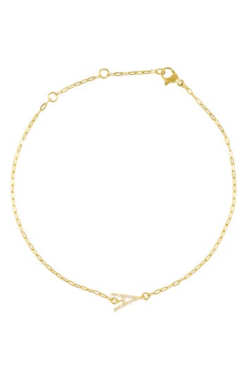 Adornia Pavé Cubic Zirconia Initial Anklet In Gold-a