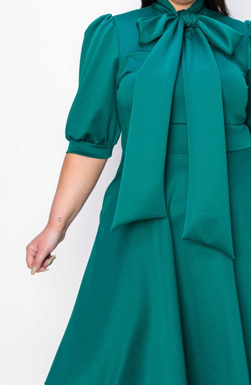 L I V D Carina Donna Fit & Flare Midi Dress In Emerald