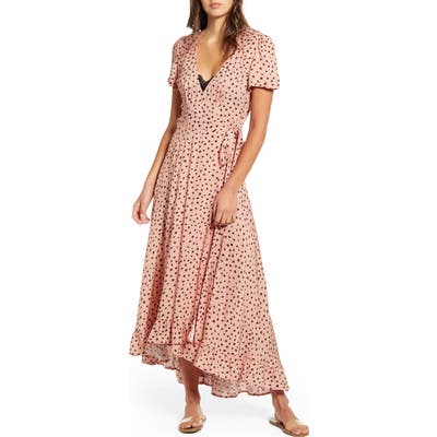 Lira Clothing Wild Hearts Maxi Wrap Dress, Red