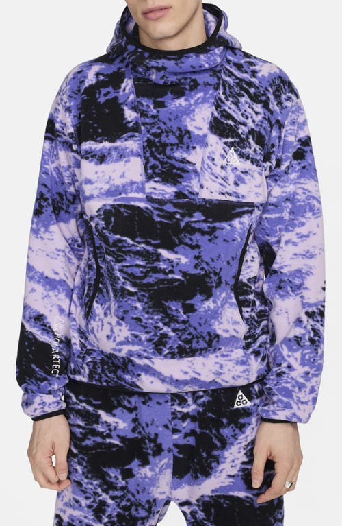 Nike Acg Wolf Tree Polartec® Fleece Hoodie In Lilac Bloom/black/white