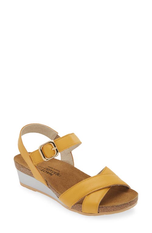 Throne Wedge Sandal in Marigold Leather