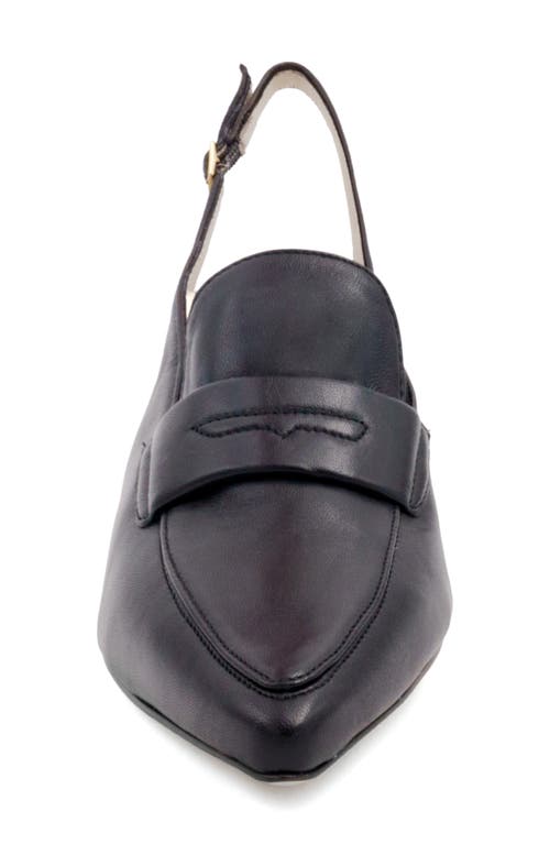 Amalfi By Rangoni Poseidone Slingback Pointed Toe Loafer Pump In Black Parmasoft