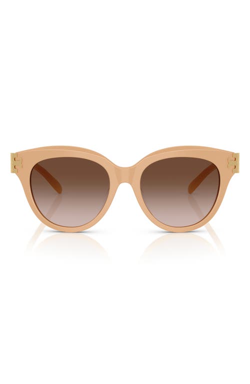 Tory Burch Eleanor Evolved Round Sunglasses, 53mm In 20201353 Light Brown