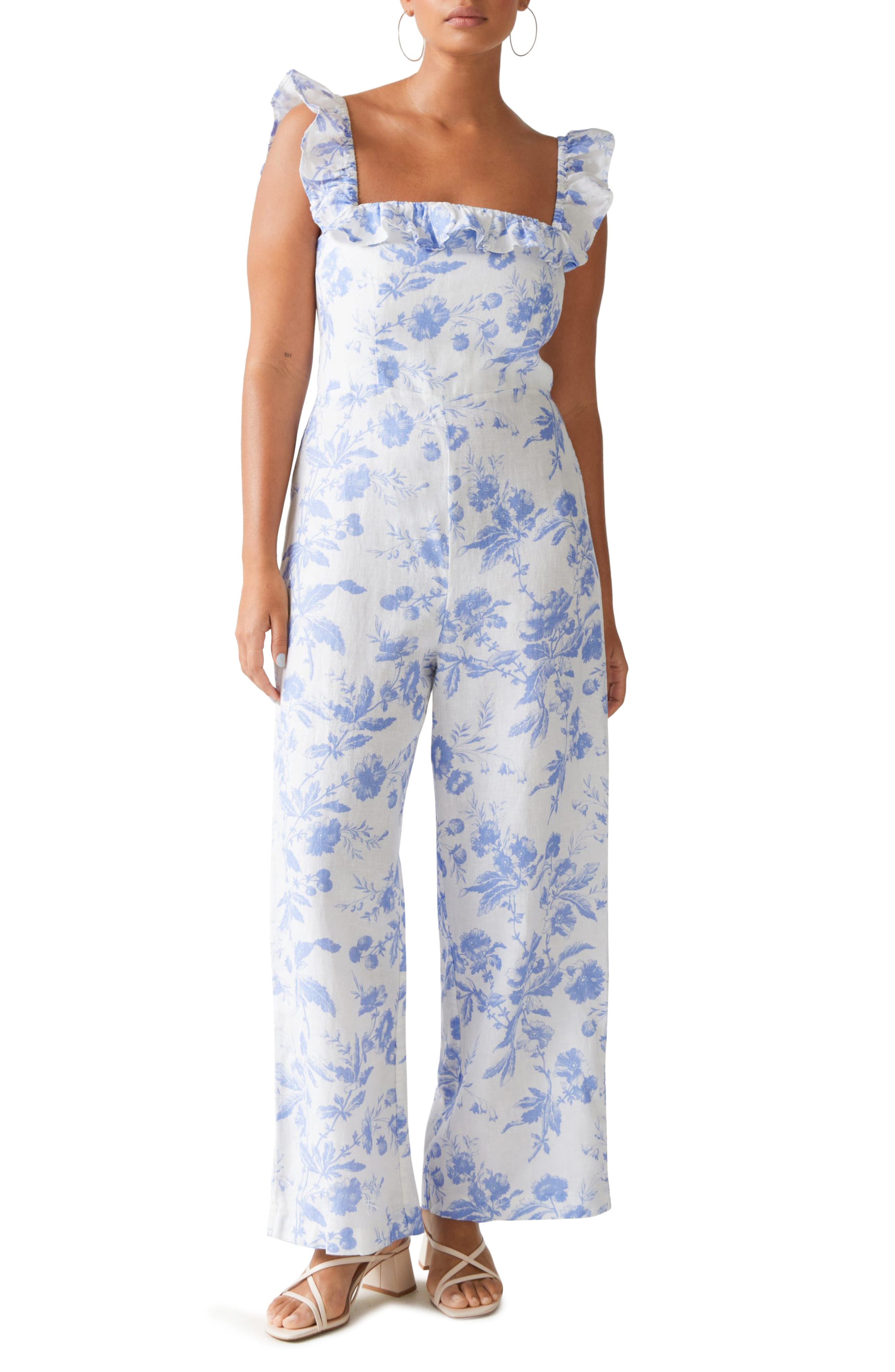 Womens Clothing Jumpsuits and rompers Full-length jumpsuits and rompers & Other Stories Belted Denim Jumpsuit in White 