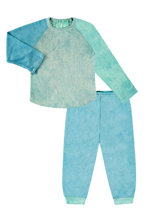 PAIGELAUREN French Terry Raglan Top & Pants Set in Green 