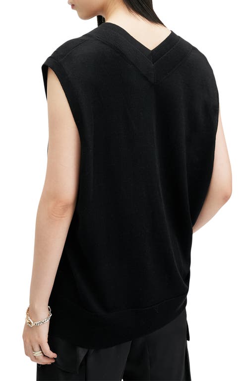 Allsaints Bern Merino Wool V-neck Tank Top In Black
