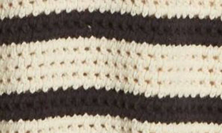Shop Rails Penelope Short Sleeve Open Stitch Sweater In Oat Navy Crochet Stripe