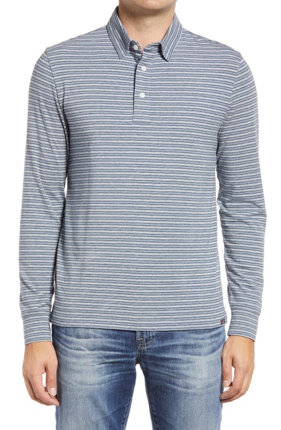 FAHERTY MOVEMENT STRIPE LONG SLEEVE POLO SHIRT