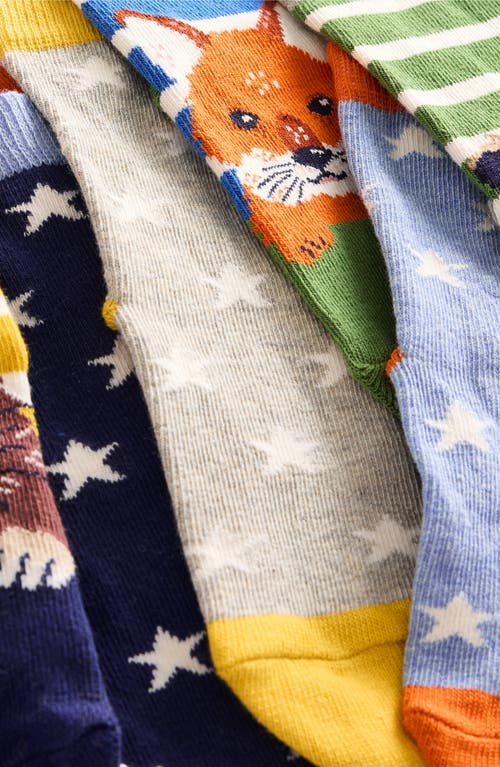 Shop Boden Kids' Assorted 7-pack Crew Socks In Woodland Animals