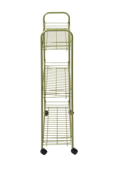 Honey-Can-Do 2-Tier Tubular Metal Shoe Rack - Olive and White